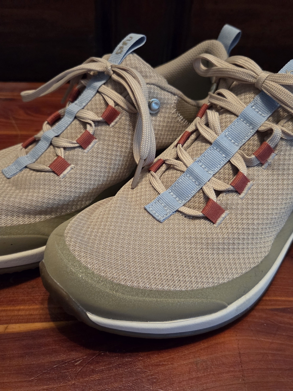Ryka Women's Athletic Sneakers - Beige, Light Blue & Rust Accents